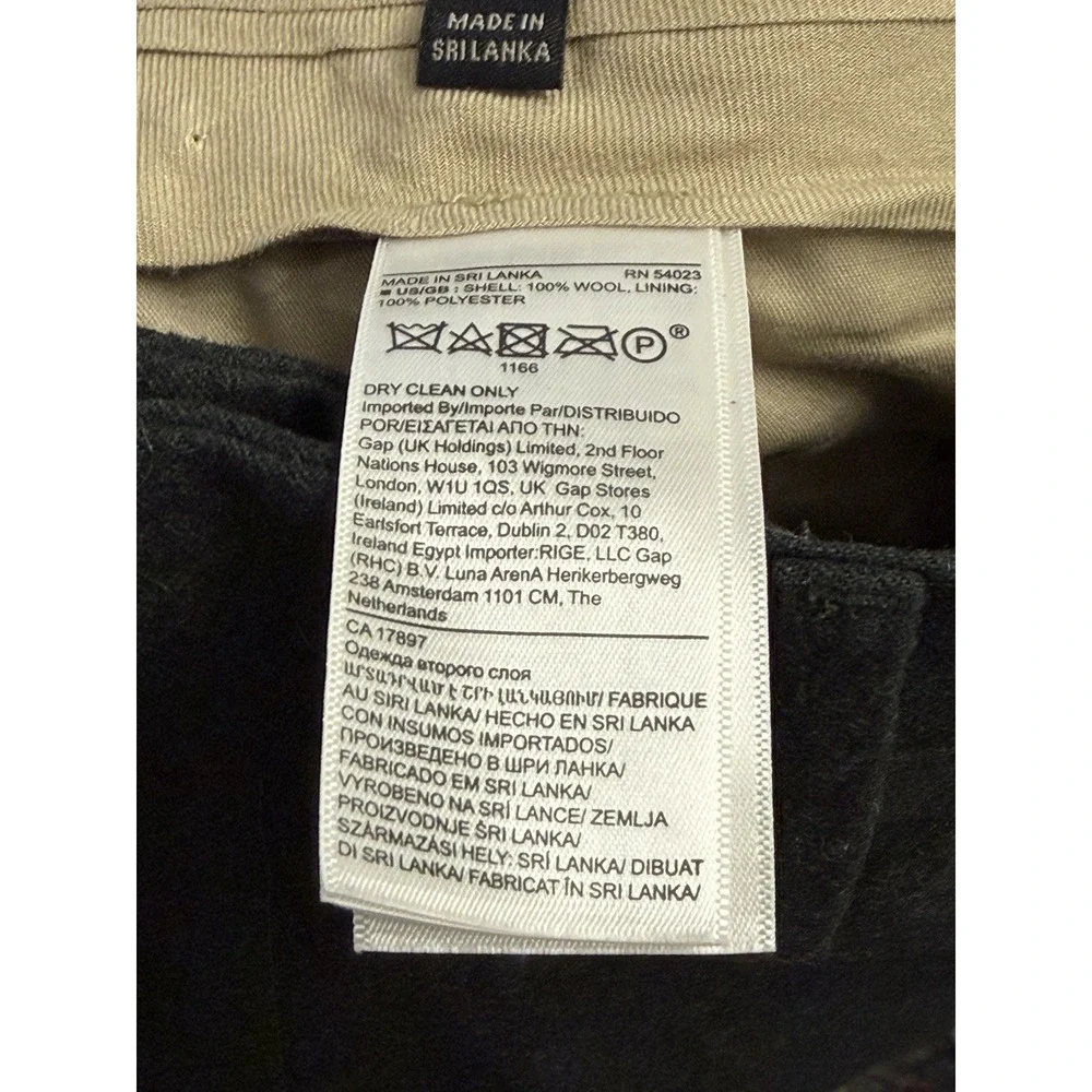 Banana Republic Tapered Fit Black 100% Wool Pants Sz 31  Inseam 32